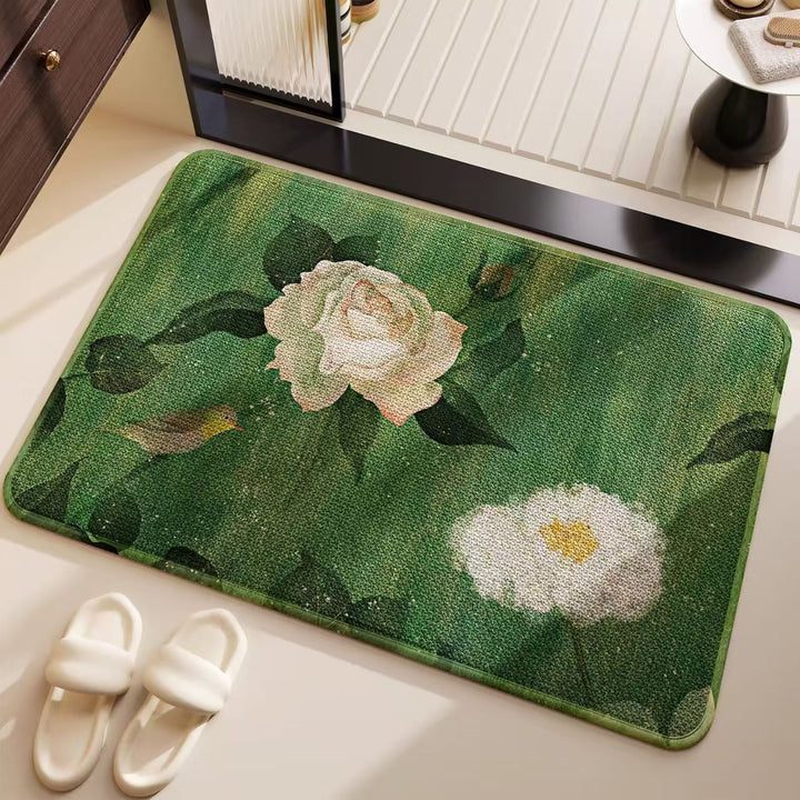 Artistic Ocean-Inspired Bath Mat for Bathroom
