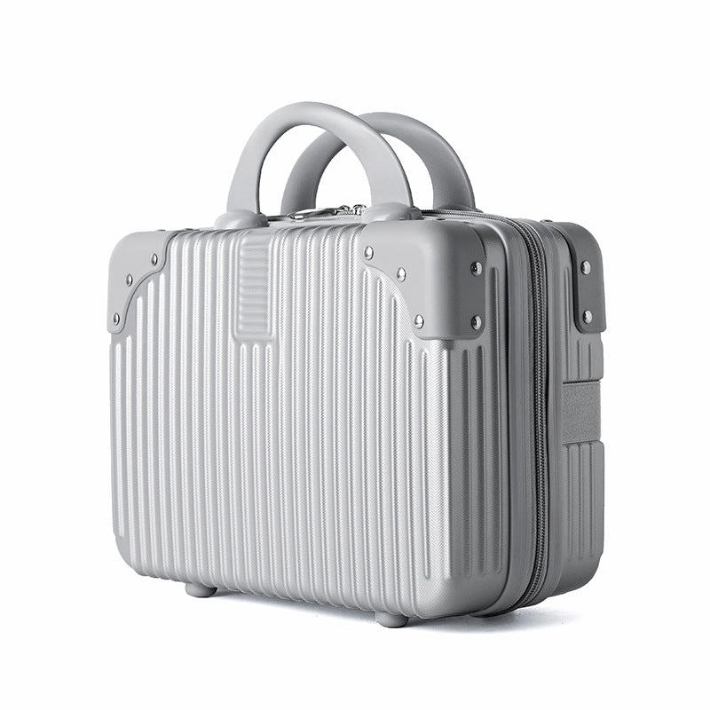 hard-shell travel cosmetic case with double-zip closure top handle and protective feet Kalsten
