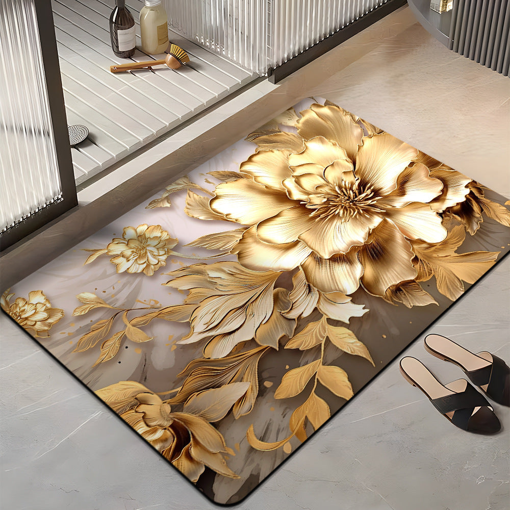 Floral Design Bath Mat Kalsten
