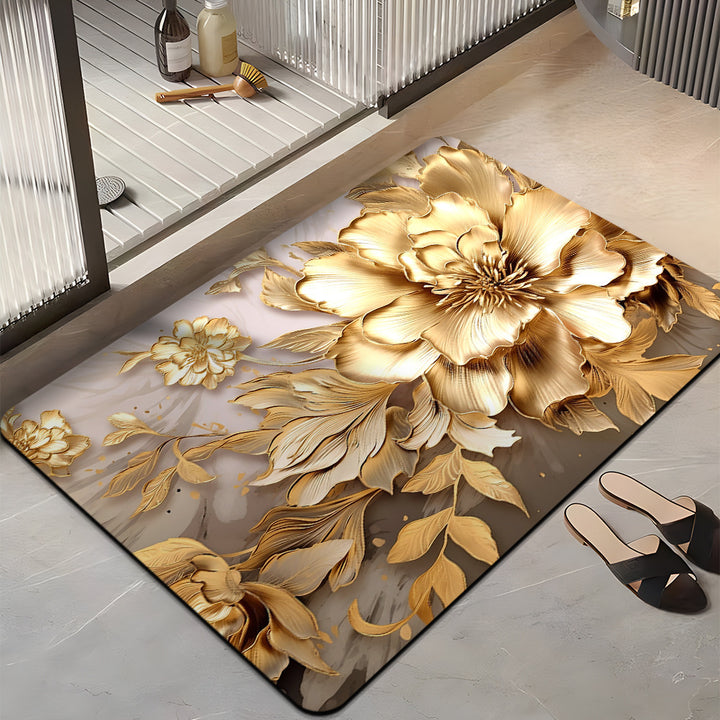 Floral Design Bath Mat Kalsten