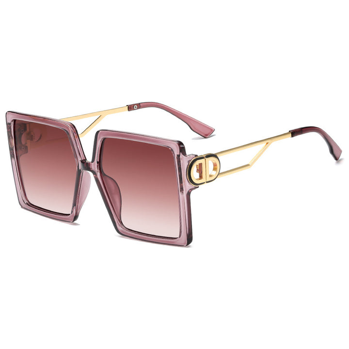 Women's oversized square sunglasses with elegant metal frame and polarizing lenses Kalsten