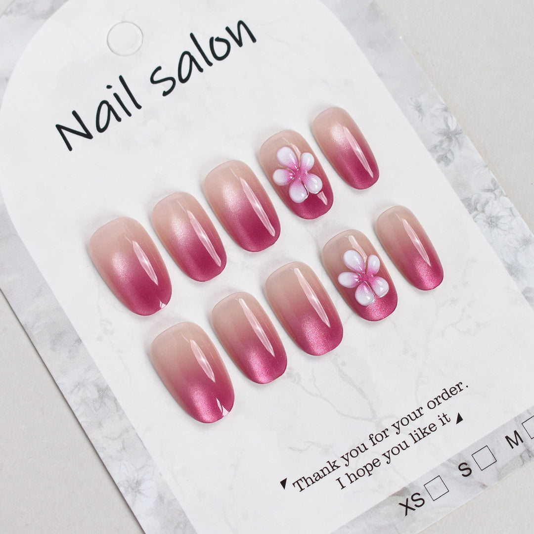 Elegant Floral Press-On Nail Set Kalsten