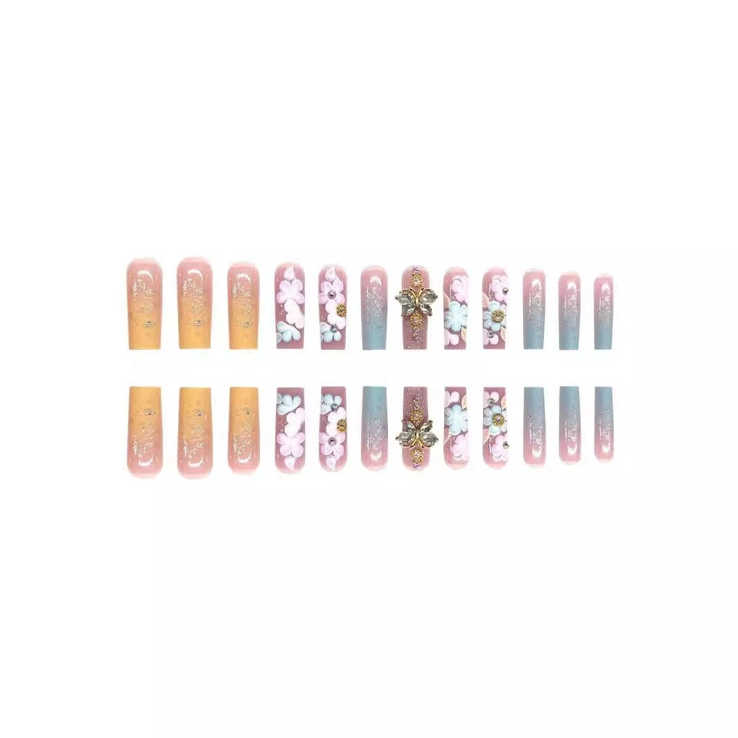 Floral 3D Press-On Nail and Toe Set Kalsten