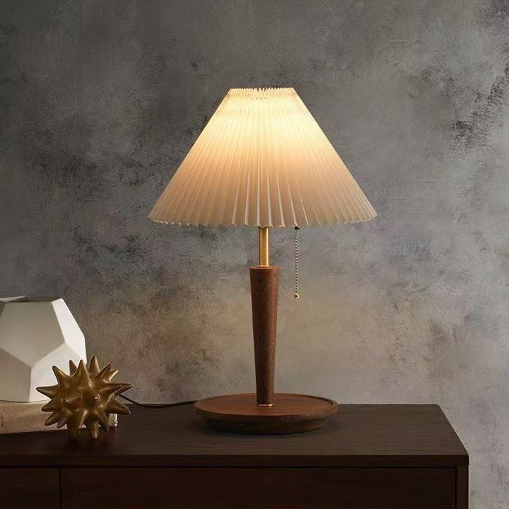 Elegant Table Lamp with Pleated Shade