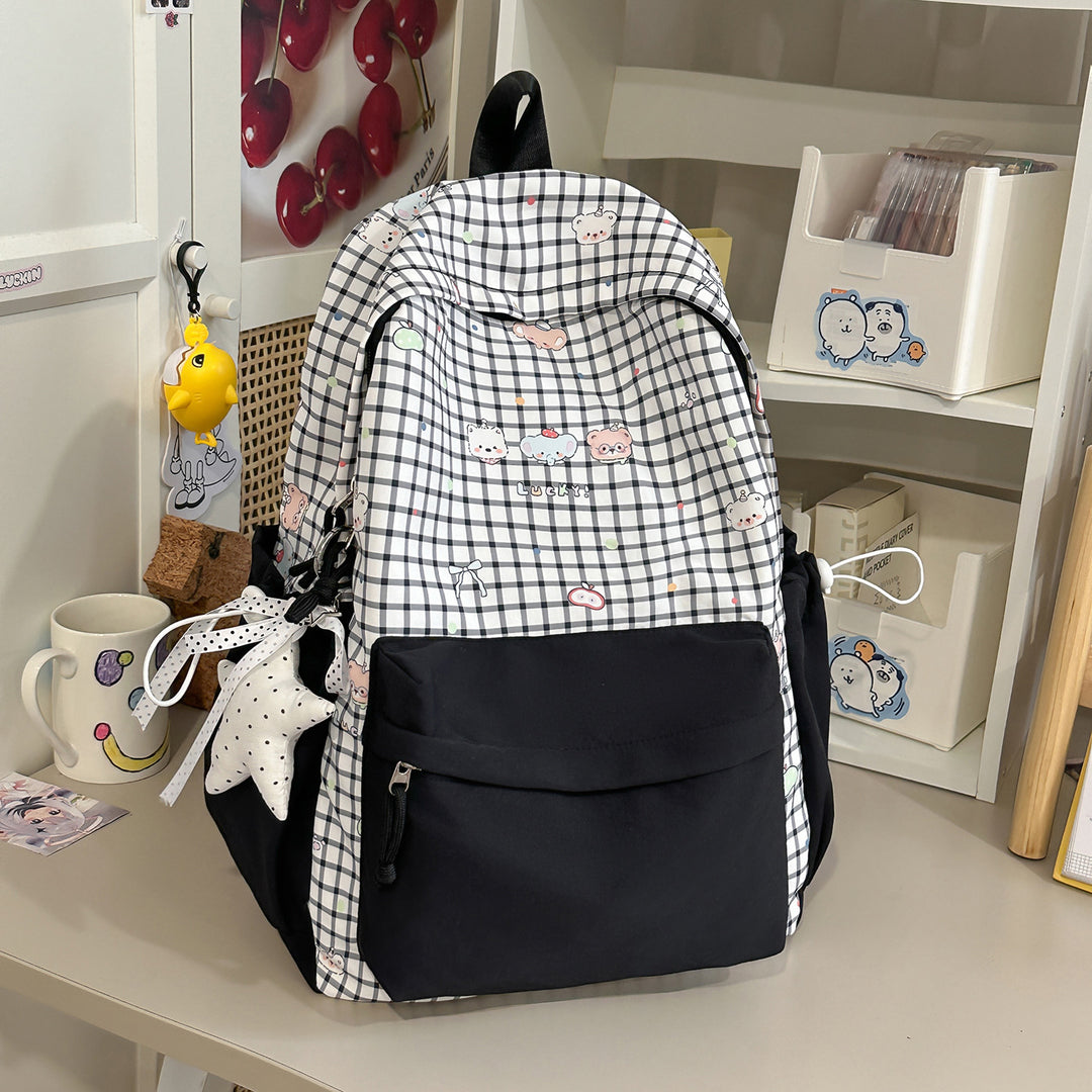 Cute Character Print Pink Backpack Kalsten
