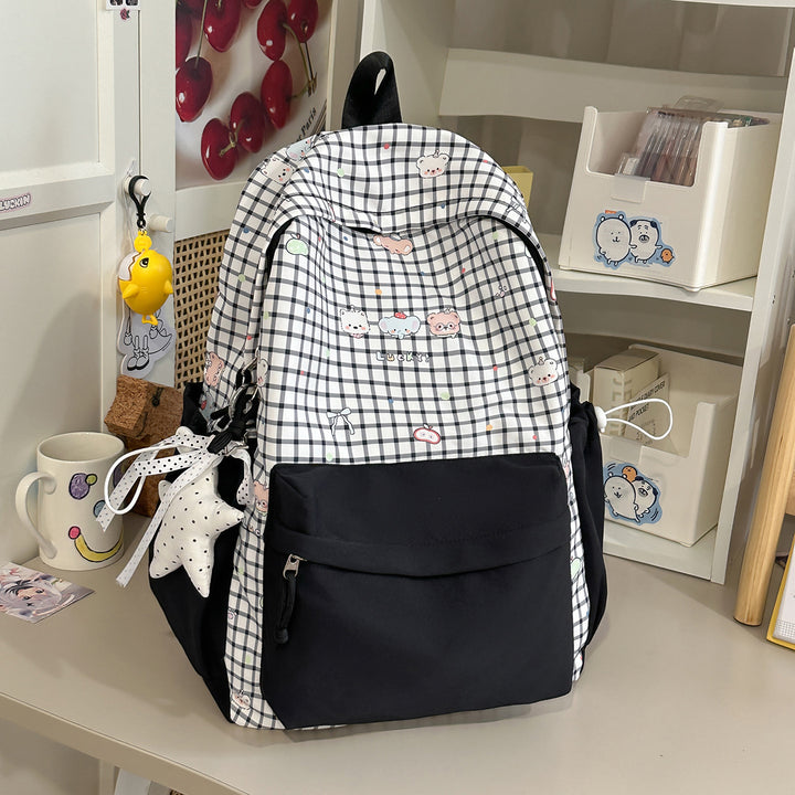 Cute Character Print Pink Backpack Kalsten