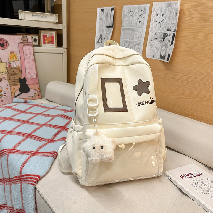 Cozy Plush Star-Embellished Backpack Kalsten