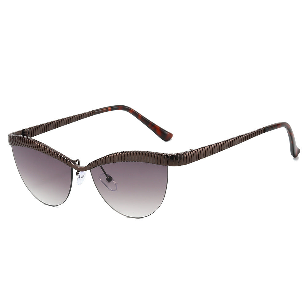 Statement Cat-Eye Sunglasses with Sculpted Metal Frames Kalsten