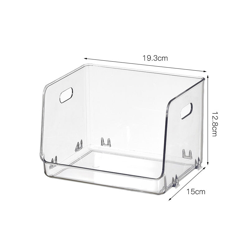 Stackable Smoke-Colored Acrylic Cosmetic Organizer Set with Handle Openings