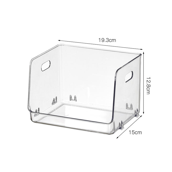 Stackable Smoke-Colored Acrylic Cosmetic Organizer Set with Handle Openings