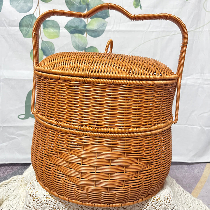 Elegant Woven Picnic Basket Kalsten