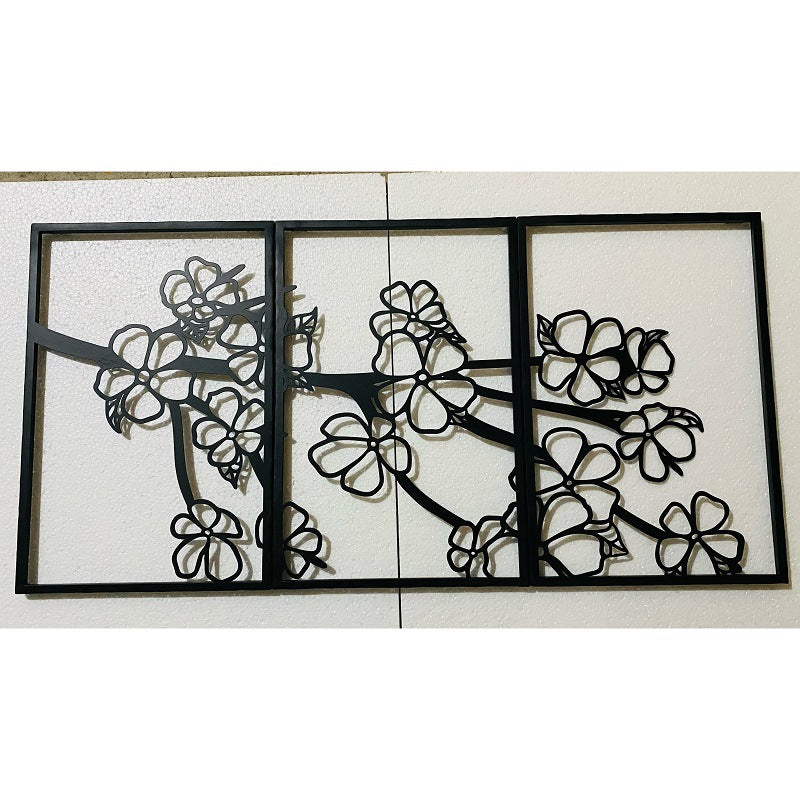 Decorative Floral Metal Wall Art Panel Kalsten