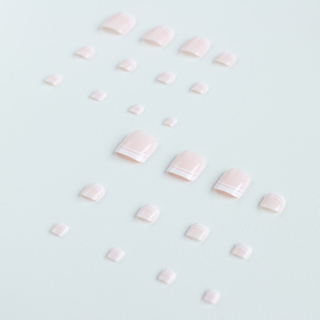 Stylish French Tip Pedicure Nail Art