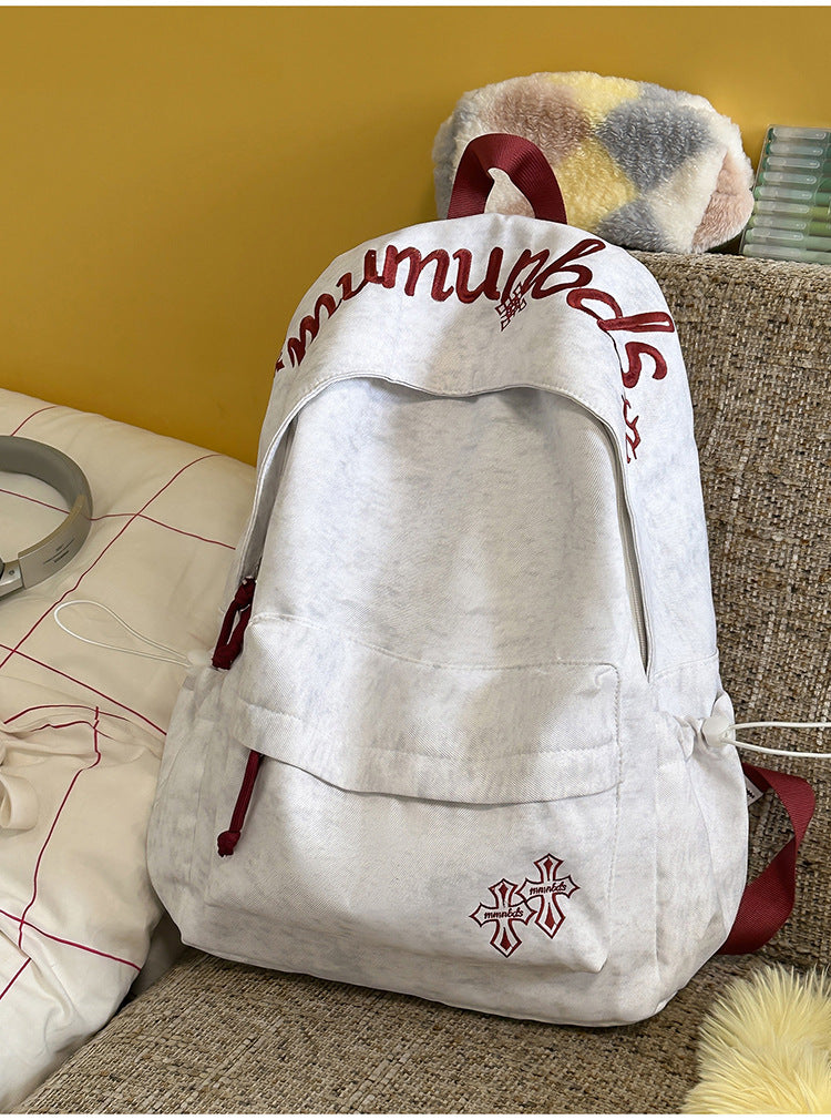 Casual Multi-Pocket Canvas School Backpack