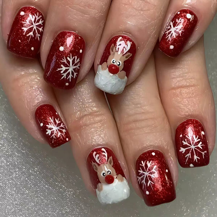 Festive 3D Reindeer Nail Art Kalsten