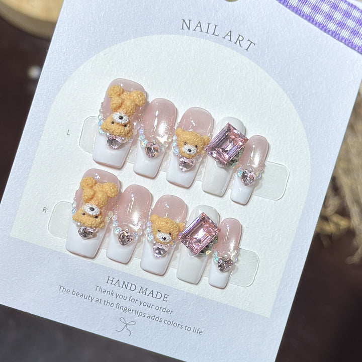 Cute Animal-Inspired Press-On Nail Art Set Kalsten