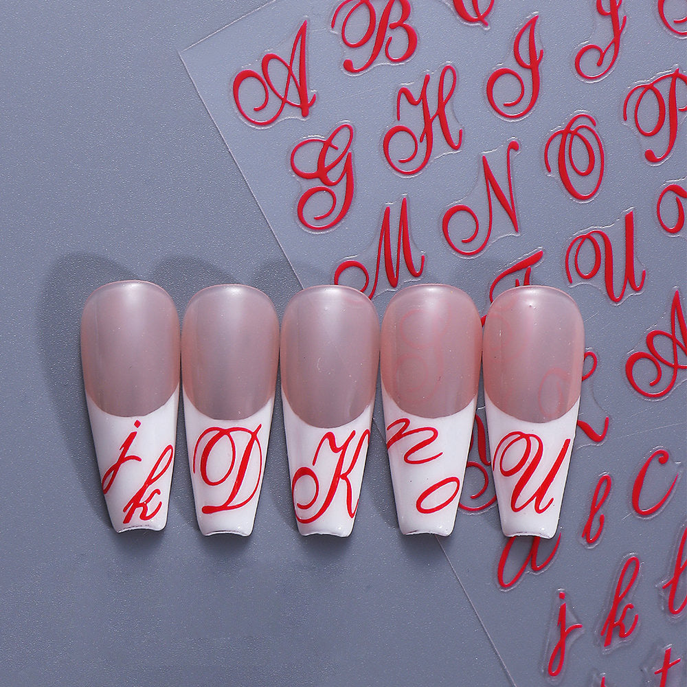 Elegant Calligraphy Nail Art Stencil Set