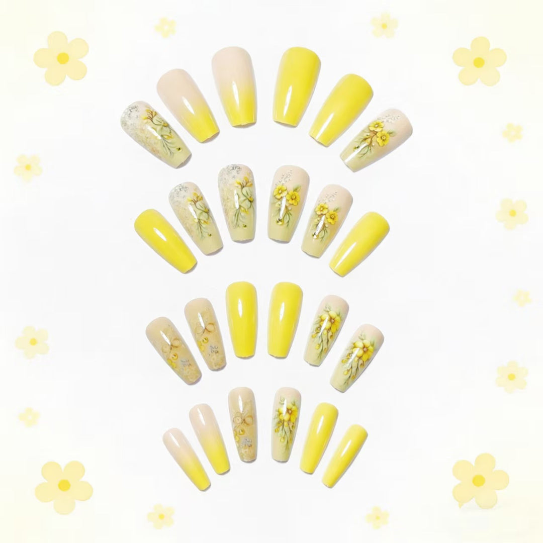 Decorative Floral Acrylic Nail Art Kalsten