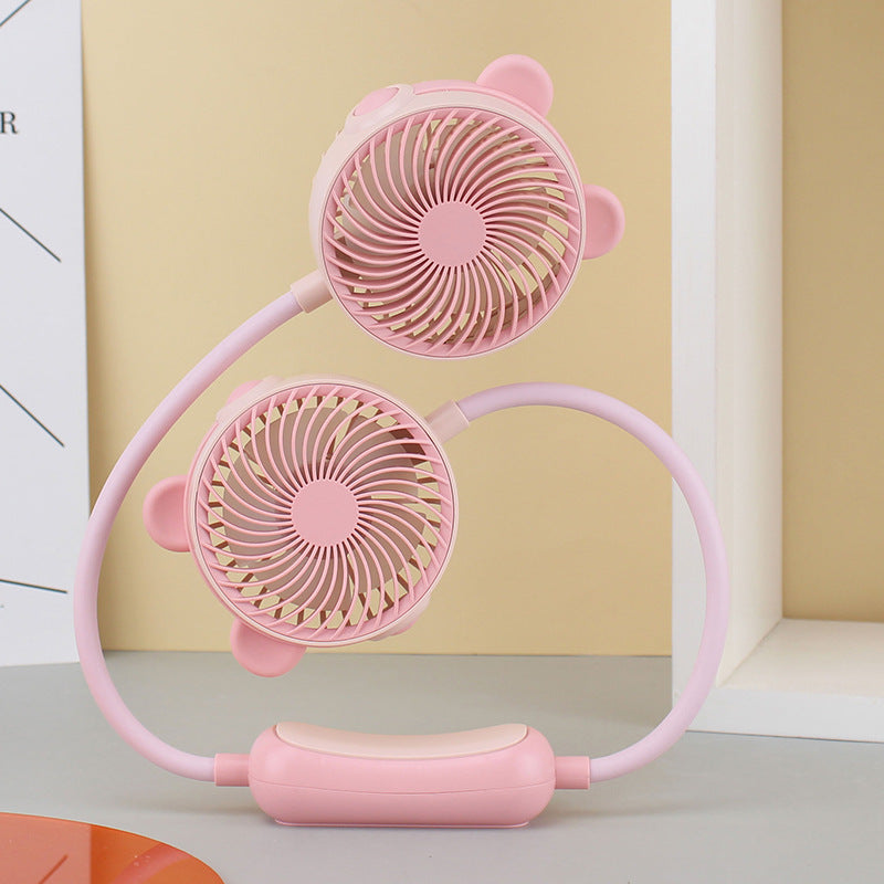 Women's Wearable Neck Fan with Dual Rotating Blades Kalsten