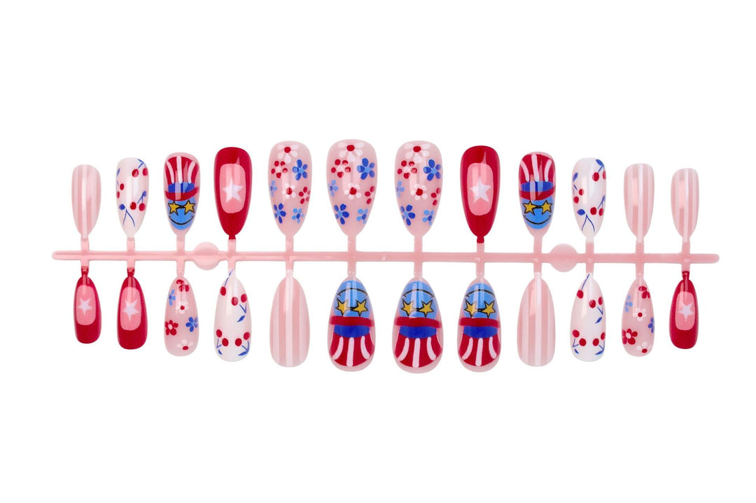 Artificial nail set with creative flower and star designs Kalsten