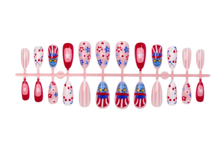 Artificial nail set with creative flower and star designs Kalsten