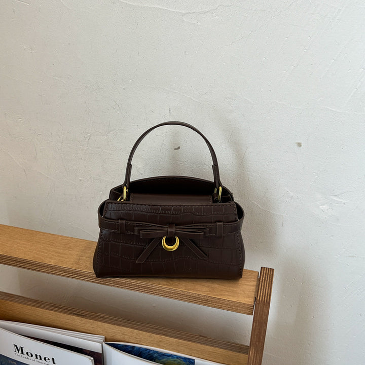 Crocodile-Textured Mini Handbag