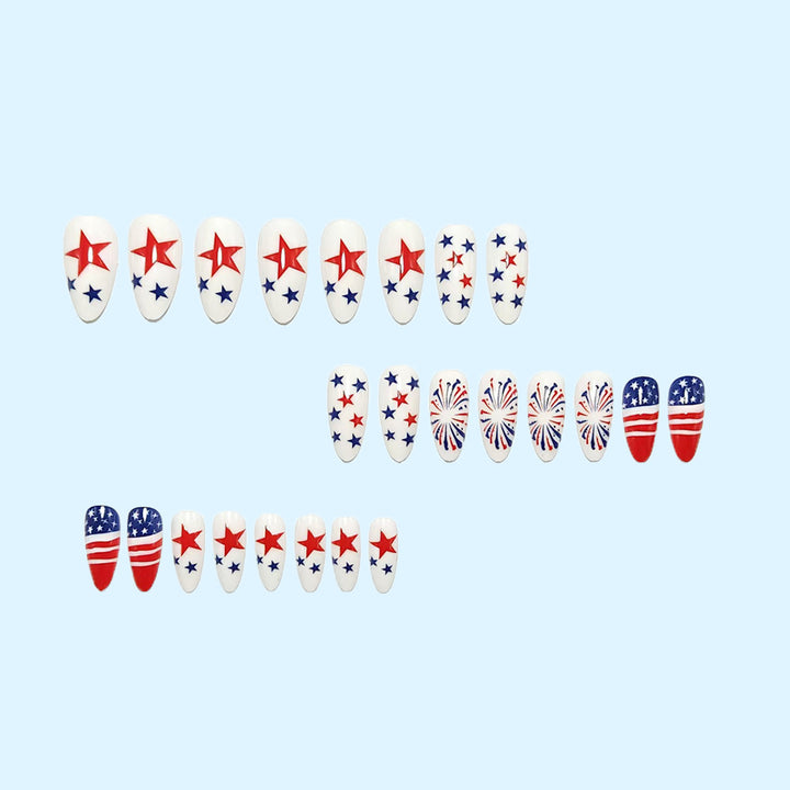 Creative artistic nails with patriotic motifs Kalsten