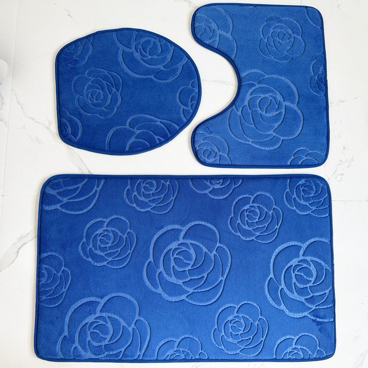 Rose Pattern Bath Mat Set Kalsten