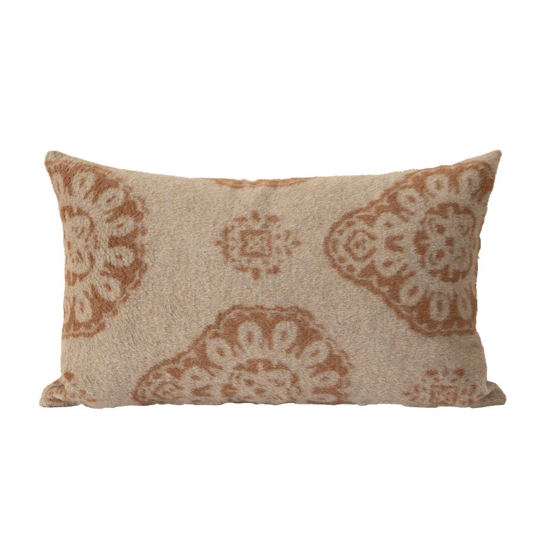 Woven decorative cushion cover in ethnic jacquard style with textured cotton blend