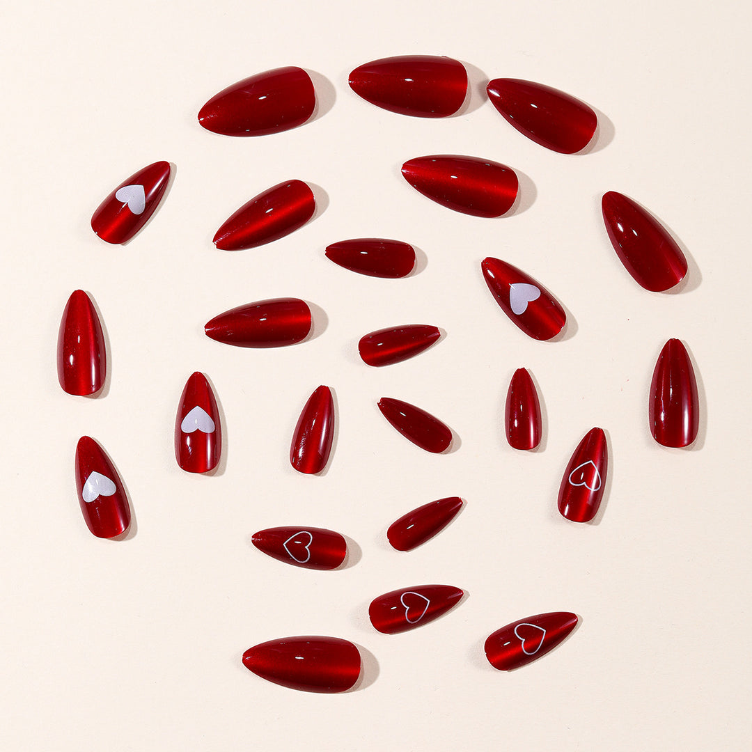 Heart Accent Acrylic Nail Design Kalsten