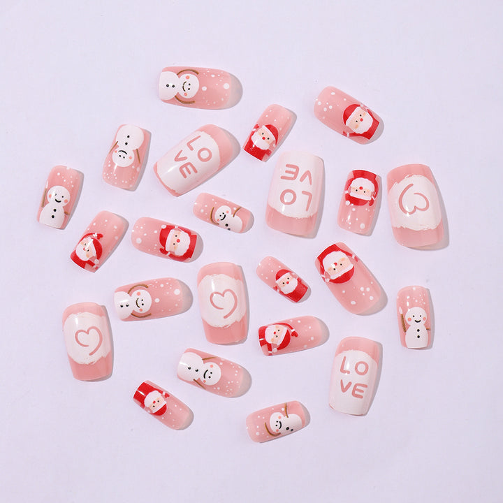 Festive artificial nail set with Christmas design Kalsten