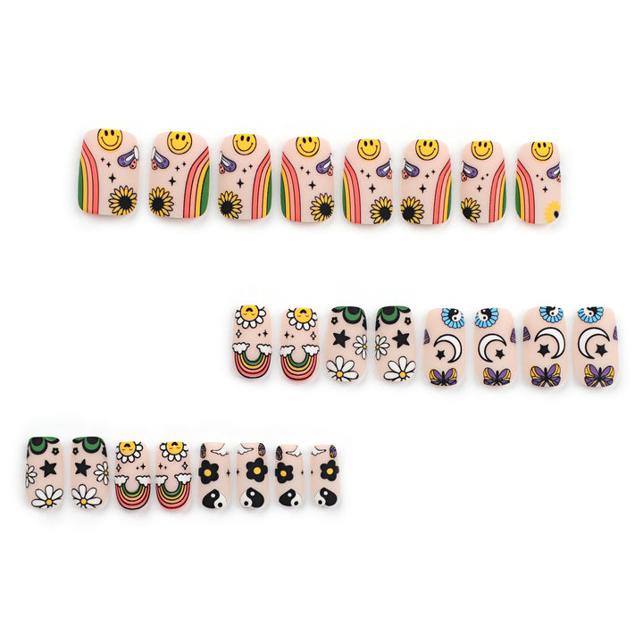 Artificial nail art with colorful motifs and creative decor Kalsten