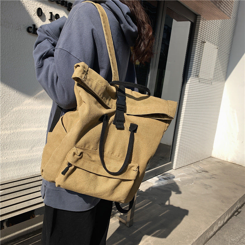 Stylish Roll-Top Canvas Backpack Kalsten