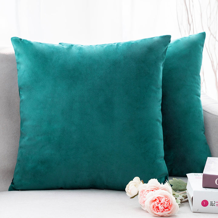 Ultra-Soft Velvet Square Decorative Pillow Cover with Minky Back and Invisible Zipper