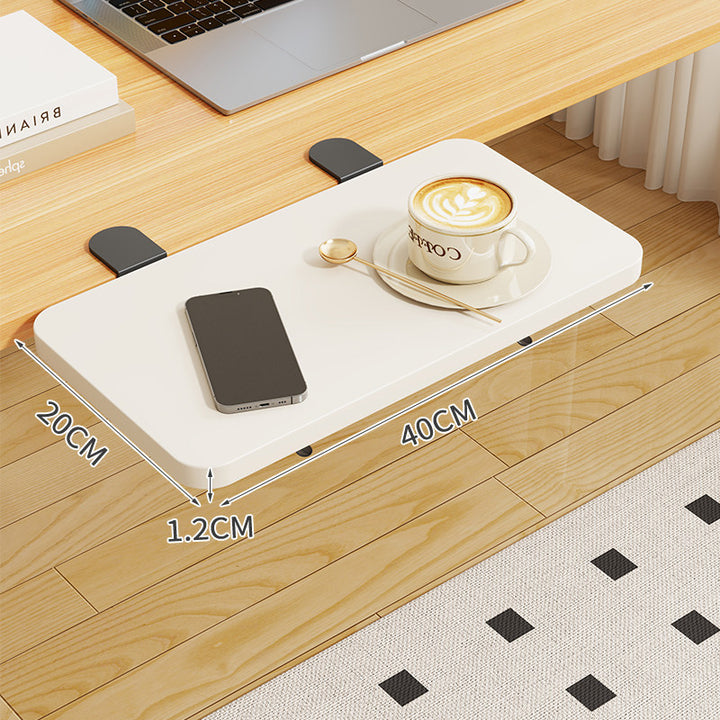 Clamp-On Foldable Bamboo Side Tray Table for Desk and Sofa