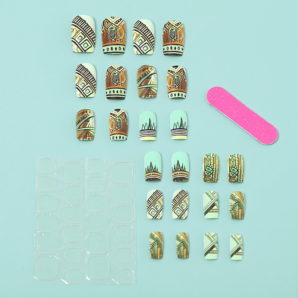 Artificial nails with creative ethnic design Kalsten