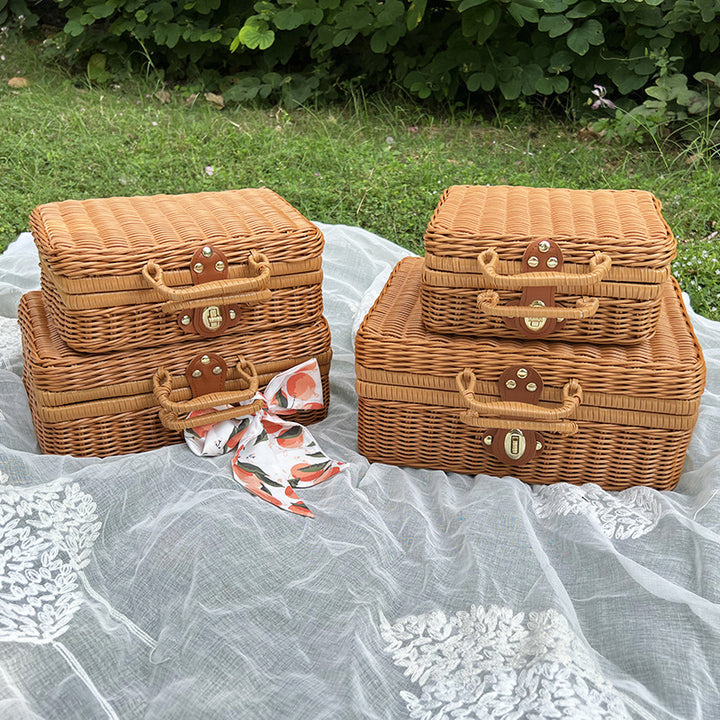 Vintage Wicker Storage Trunk Kalsten