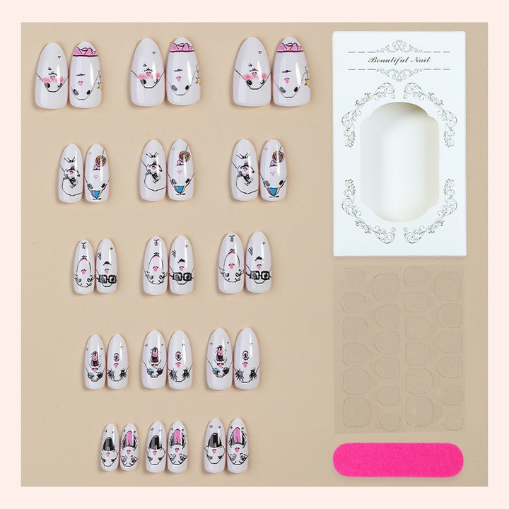 Nail art set with playful animal design Kalsten