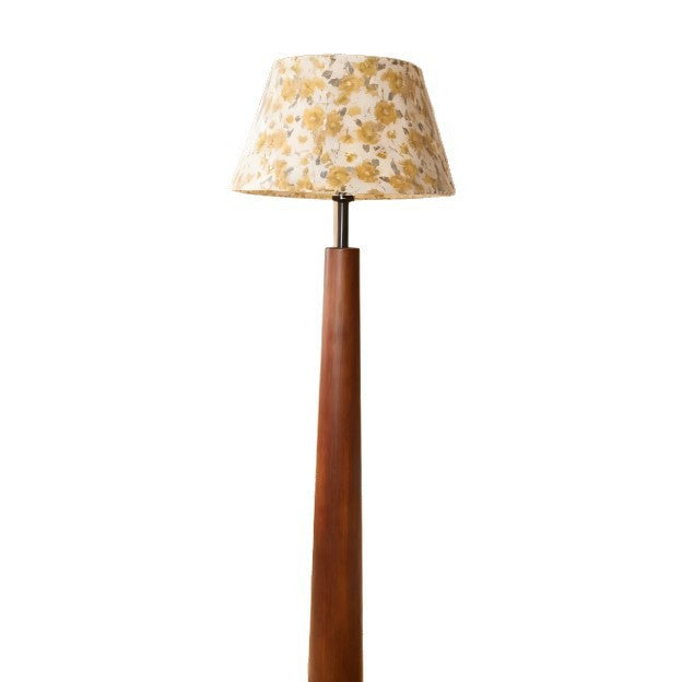 Stylish Floral Shade Wooden Floor Lamp