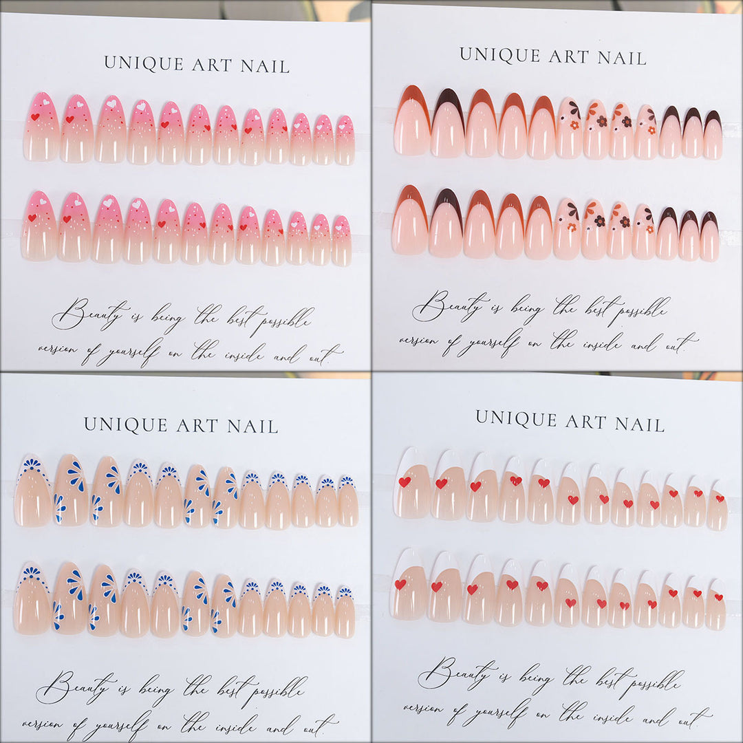 Chic Heart-Accent Press-On Nails