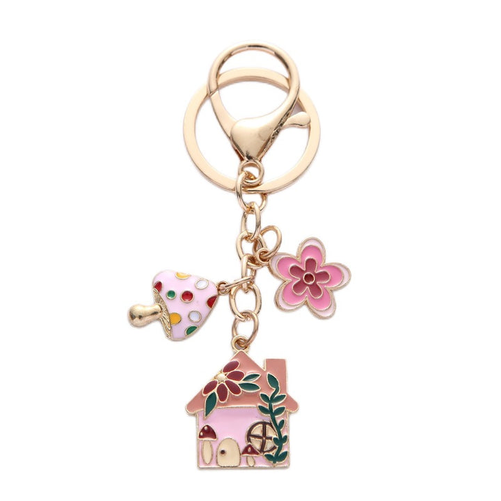 Keychain with Creative Flower and House Design Kalsten