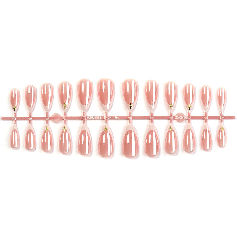 Elegant Press-On Nail Set with Decorative Gold Accents Kalsten