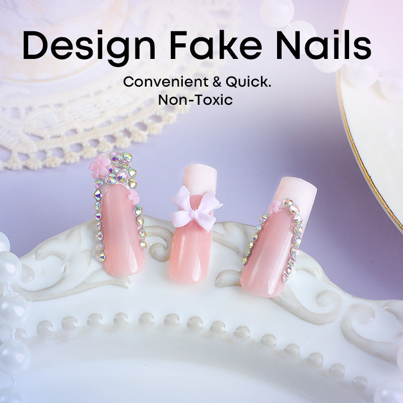 Artificial nail set with delicate details and glamorous decorations Kalsten