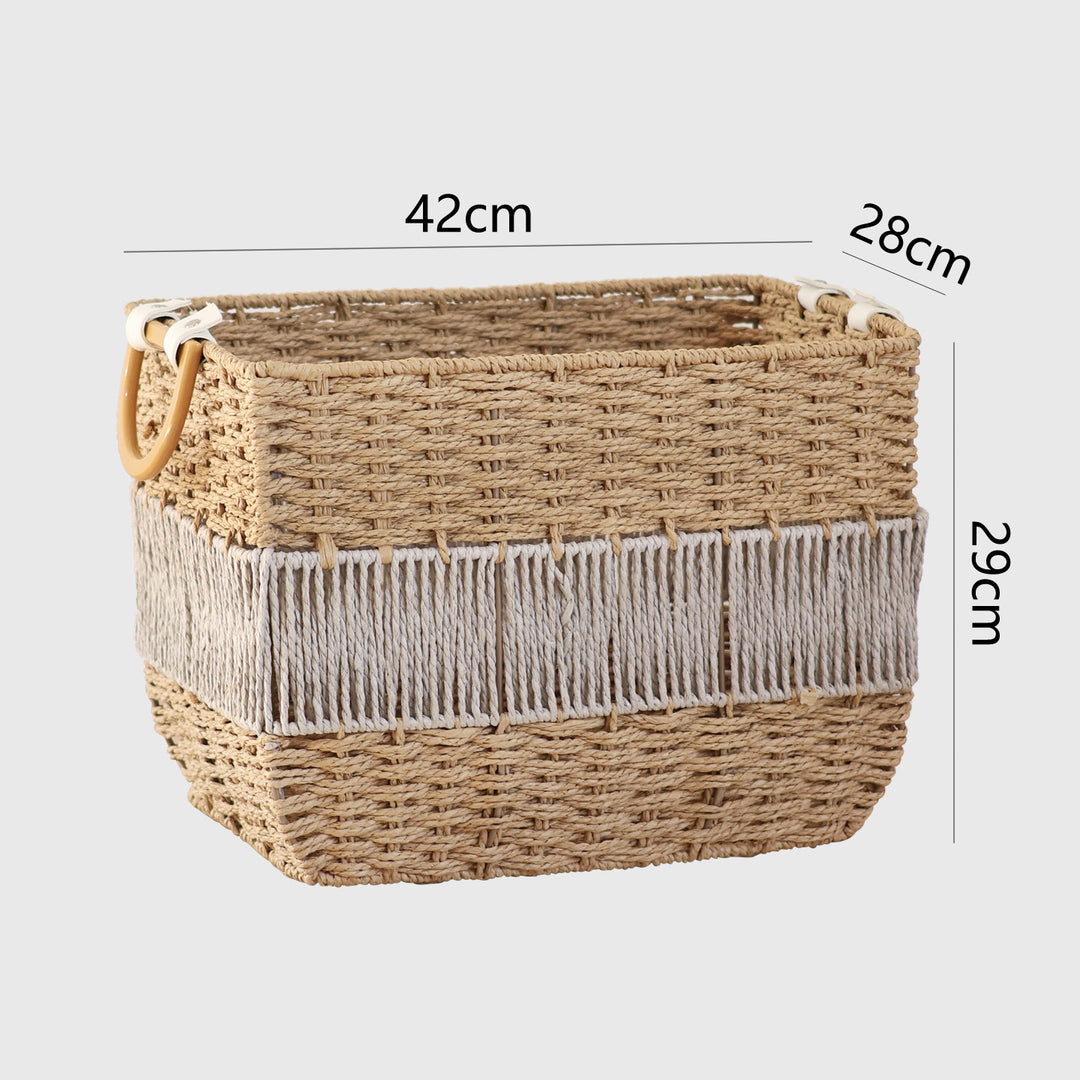 Handmade storage basket with fringes Kalsten