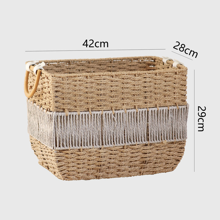 Handmade storage basket with fringes Kalsten