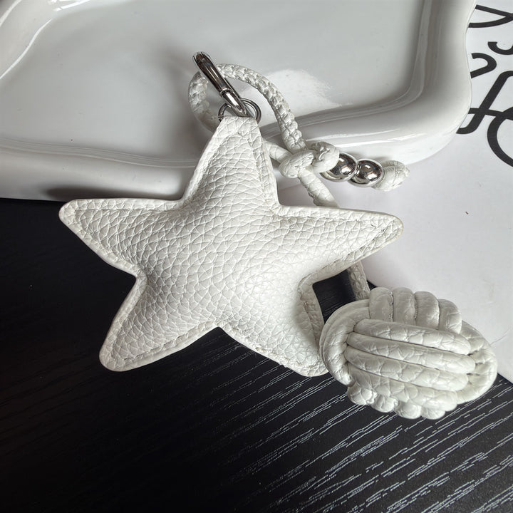 Leather Star Charm Keychain Kalsten