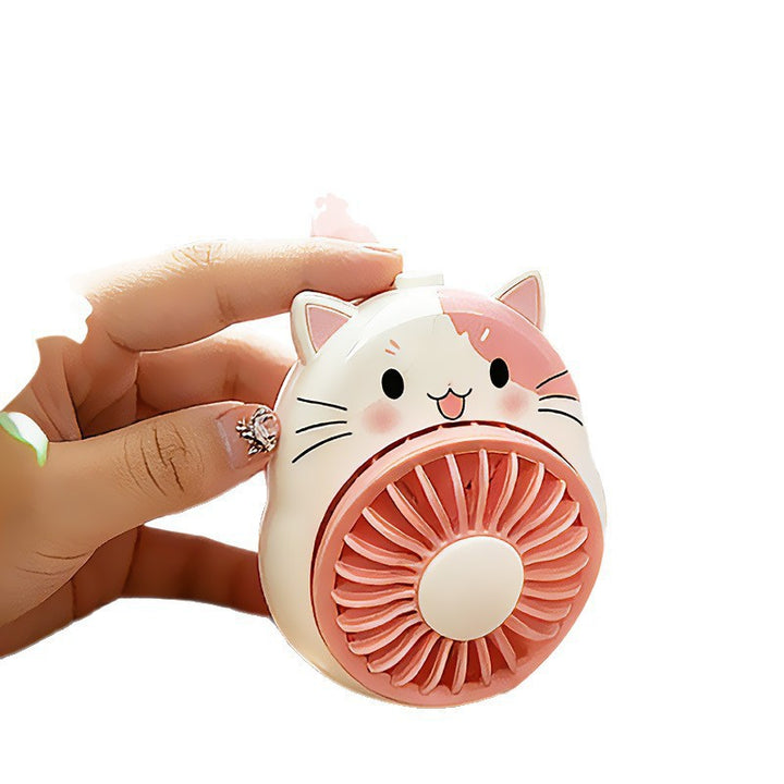 Women Portable Handheld Fan with Cute Cat Design Kalsten