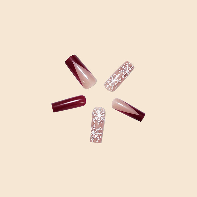 Premium Winter-Themed Press-On Nail Art Extensions