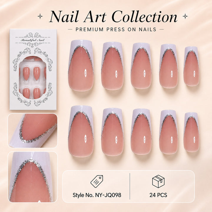 Premium Artificial Nail Set with Elegant Decoration Kalsten