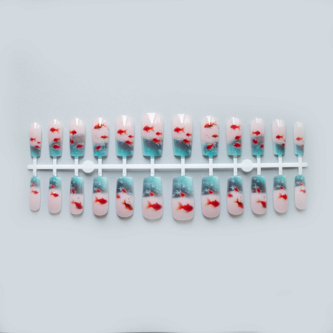 Artistic Aquarium-Inspired Nail Art